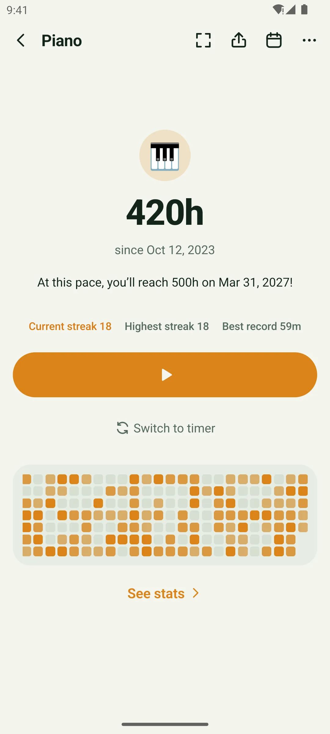 A stopwatch and timer built in, with the pace to your next milestone.